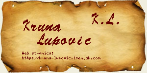 Kruna Lupović vizit kartica